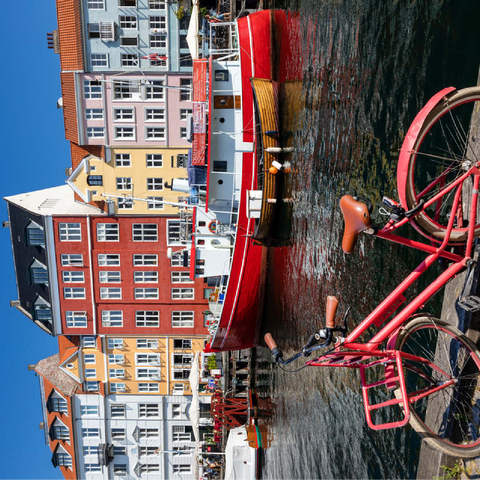 Stub canal Nyhavn in the district Frederiksstaden 100 Jigsaw Puzzle 3D Modell