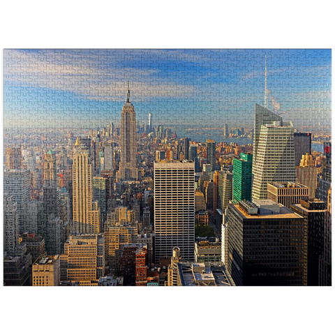 puzzleplate View from Rockefeller Center to Empire State Building and One World Trade Center, Manhattan, New York City, USA 1000 Jigsaw Puzzle