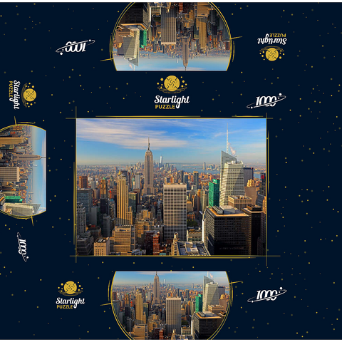 View from Rockefeller Center to Empire State Building and One World Trade Center, Manhattan, New York City, USA 1000 Jigsaw Puzzle box 3D Modell
