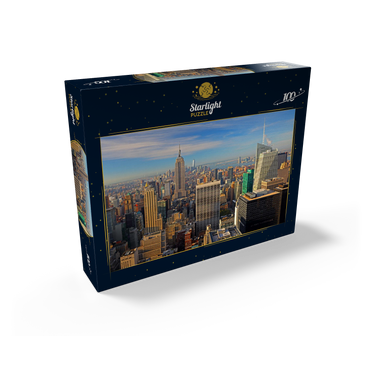 View from Rockefeller Center to Empire State Building and One World Trade Center, Manhattan, New York City, USA 100 Jigsaw Puzzle box view1