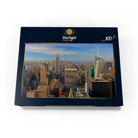 View from Rockefeller Center to Empire State Building and One World Trade Center, Manhattan, New York City, USA 100 Jigsaw Puzzle box view1