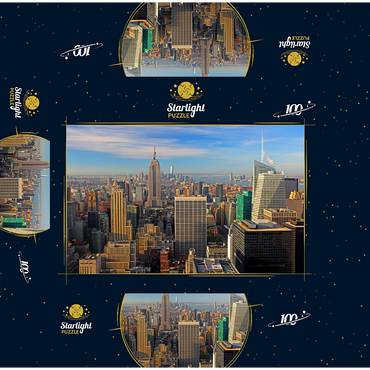 View from Rockefeller Center to Empire State Building and One World Trade Center, Manhattan, New York City, USA 100 Jigsaw Puzzle box 3D Modell