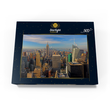 View from Rockefeller Center to Empire State Building and One World Trade Center, Manhattan, New York City, USA 500 Jigsaw Puzzle box view1