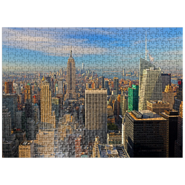 puzzleplate View from Rockefeller Center to Empire State Building and One World Trade Center, Manhattan, New York City, USA 500 Jigsaw Puzzle