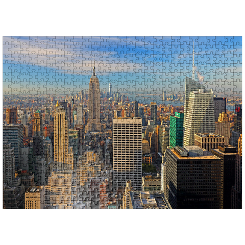 puzzleplate View from Rockefeller Center to Empire State Building and One World Trade Center, Manhattan, New York City, USA 500 Jigsaw Puzzle