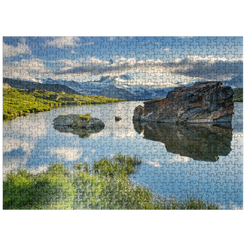 puzzleplate Stellisee mountain lake with the Matterhorn (4478m) 500 Jigsaw Puzzle