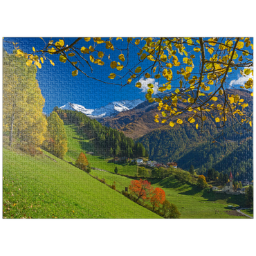 puzzleplate St. Peter against Pferrerspitze (2578m), Ahrntal, Trentino-South Tyrol 1000 Jigsaw Puzzle