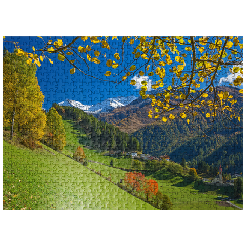 puzzleplate St. Peter against Pferrerspitze (2578m), Ahrntal, Trentino-South Tyrol 500 Jigsaw Puzzle