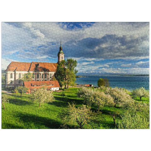 puzzleplate Pilgrimage church Birnau near Unteruhldingen at Lake Constance 1000 Jigsaw Puzzle