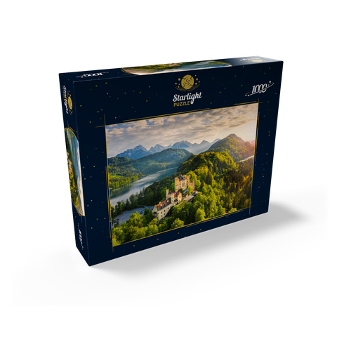 Sunset at Hohenschwangau Castle with the Alpsee and the Tannheim Mountains 1000 Jigsaw Puzzle box view1