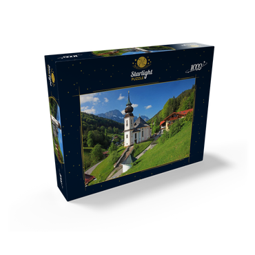 Maria Gern pilgrimage church against the Untersberg (1973m) near Berchtesgaden 1000 Jigsaw Puzzle box view1