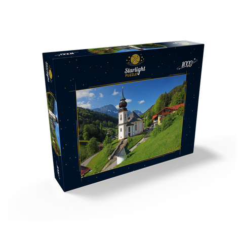 Maria Gern pilgrimage church against the Untersberg (1973m) near Berchtesgaden 1000 Jigsaw Puzzle box view1