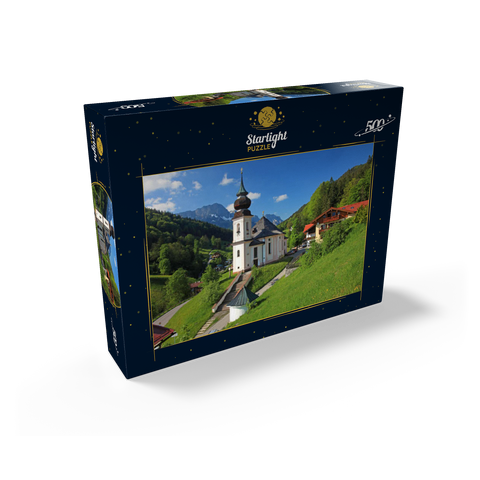 Maria Gern pilgrimage church against the Untersberg (1973m) near Berchtesgaden 500 Jigsaw Puzzle box view1