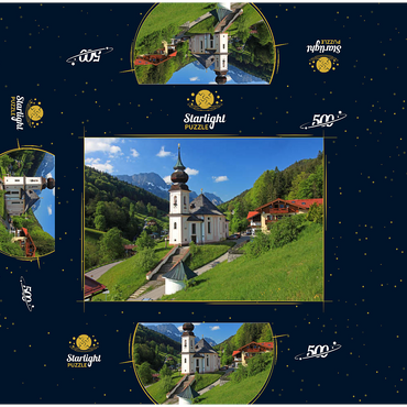Maria Gern pilgrimage church against the Untersberg (1973m) near Berchtesgaden 500 Jigsaw Puzzle box 3D Modell