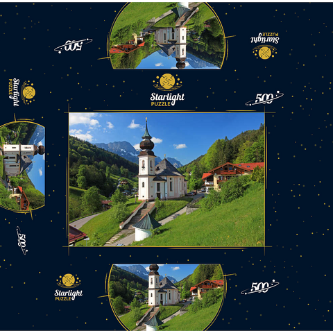 Maria Gern pilgrimage church against the Untersberg (1973m) near Berchtesgaden 500 Jigsaw Puzzle box 3D Modell