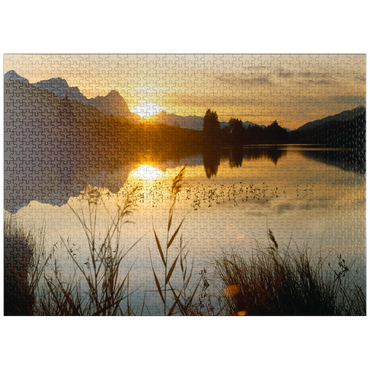 puzzleplate Geroldsee against Zugspitzgruppe near Mittenwald 1000 Jigsaw Puzzle