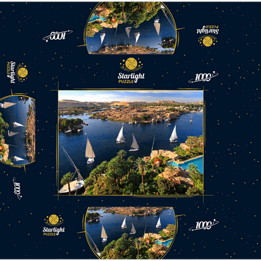 View from Old Cataract Hotel to Elephantine Island, Aswan, Egypt 1000 Jigsaw Puzzle box 3D Modell