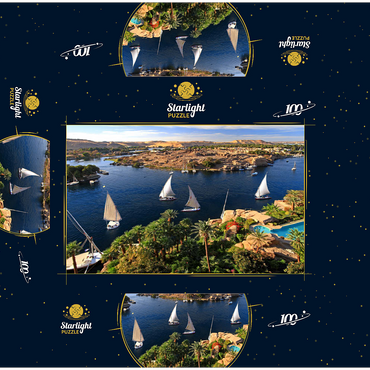 View from Old Cataract Hotel to Elephantine Island, Aswan, Egypt 100 Jigsaw Puzzle box 3D Modell
