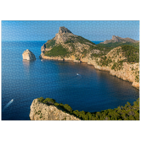 puzzleplate Cap de Formentor with the island Illot el Colomer, Pollenca, Serra de Tramuntana, Mallorca 1000 Jigsaw Puzzle