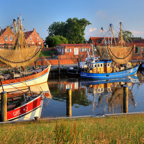 Fishing harbor with crab boats in morning light 1000 Jigsaw Puzzle 3D Modell