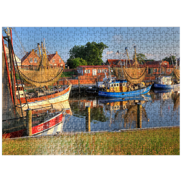 puzzleplate Fishing harbor with crab boats in morning light 500 Jigsaw Puzzle
