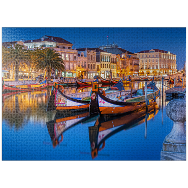 puzzleplate Boats of the moliceiros, former seaweed fishermen on the canal in the university town of Aveiro 1000 Jigsaw Puzzle