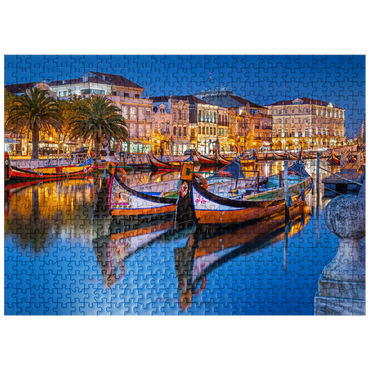 puzzleplate Boats of the moliceiros, former seaweed fishermen on the canal in the university town of Aveiro 500 Jigsaw Puzzle