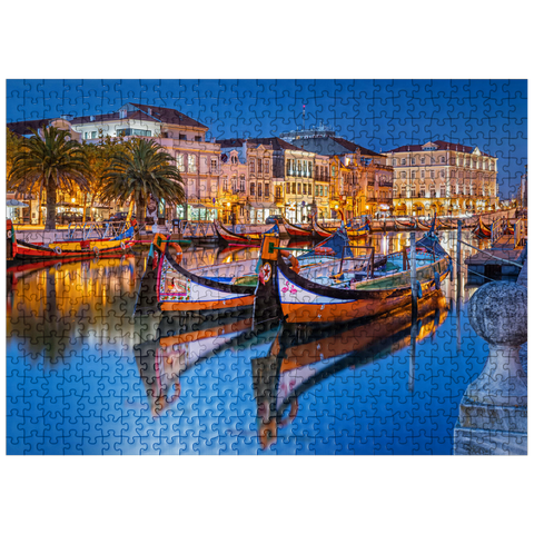 puzzleplate Boats of the moliceiros, former seaweed fishermen on the canal in the university town of Aveiro 500 Jigsaw Puzzle