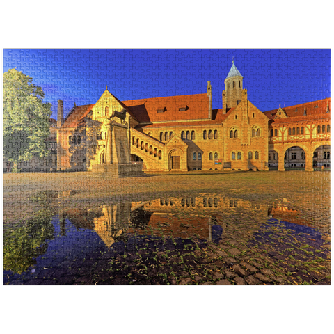 puzzleplate Brunswick Lion and Dankwarderode Castle at the Burgplatz by night, Brunswick 1000 Jigsaw Puzzle
