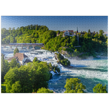 puzzleplate View over the Rhine Falls to Schloss Laufen 1000 Jigsaw Puzzle