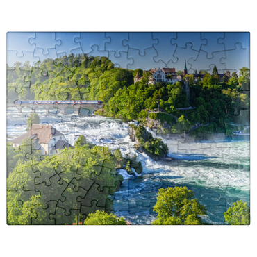 puzzleplate View over the Rhine Falls to Schloss Laufen 100 Jigsaw Puzzle