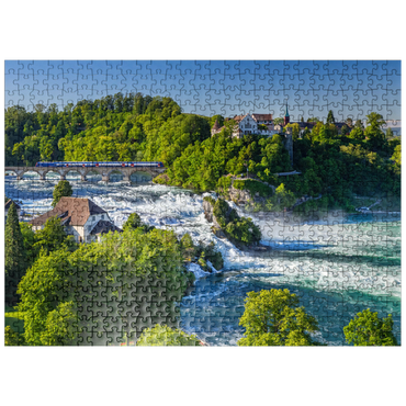 puzzleplate View over the Rhine Falls to Schloss Laufen 500 Jigsaw Puzzle