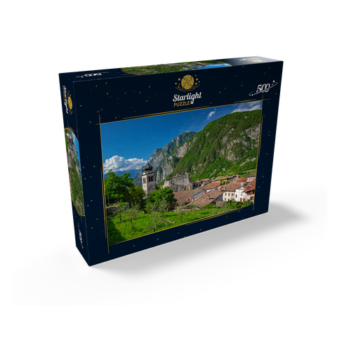 Church and Castello di Tenno, Tenno, Lake Garda, Province of Trento, Trentino-Alto Adige, Italy 500 Jigsaw Puzzle box view1