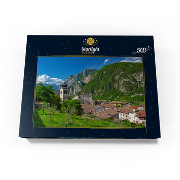 Church and Castello di Tenno, Tenno, Lake Garda, Province of Trento, Trentino-Alto Adige, Italy 500 Jigsaw Puzzle box view1