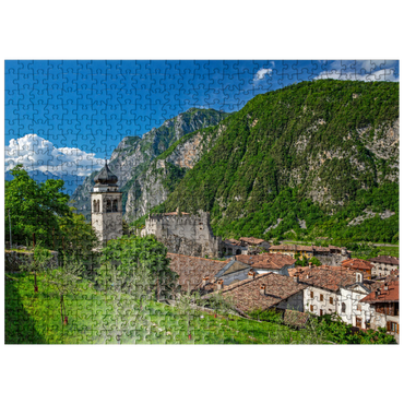 puzzleplate Church and Castello di Tenno, Tenno, Lake Garda, Province of Trento, Trentino-Alto Adige, Italy 500 Jigsaw Puzzle