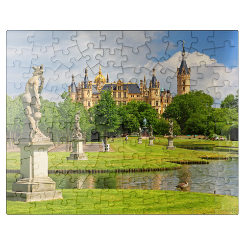 puzzleplate Palace Garden with Schwerin Castle 100 Jigsaw Puzzle