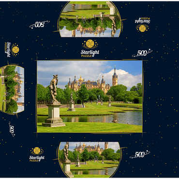 Palace Garden with Schwerin Castle 500 Jigsaw Puzzle box 3D Modell