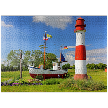 puzzleplate Fishing village Maasholm at the mouth of the river Schleim 1000 Jigsaw Puzzle