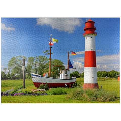 puzzleplate Fishing village Maasholm at the mouth of the river Schleim 1000 Jigsaw Puzzle