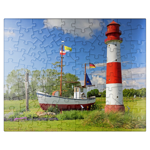 puzzleplate Fishing village Maasholm at the mouth of the river Schleim 100 Jigsaw Puzzle
