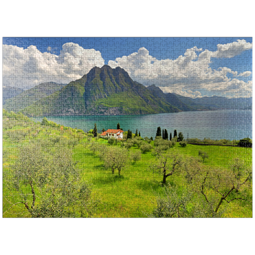 puzzleplate View of the lake near Riva di Solto, Lake Iseo, Lombardy, Italy 1000 Jigsaw Puzzle