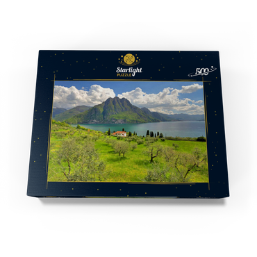 View of the lake near Riva di Solto, Lake Iseo, Lombardy, Italy 500 Jigsaw Puzzle box view1