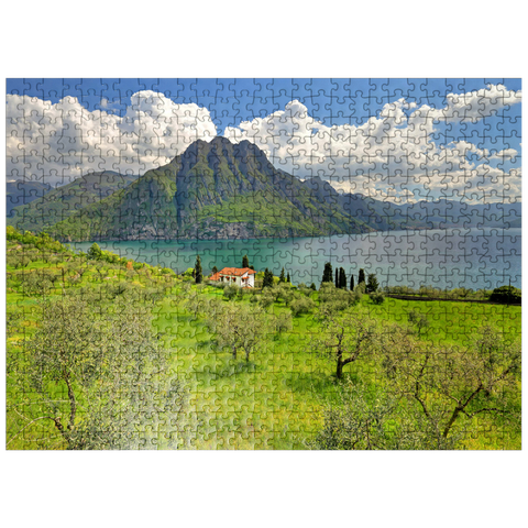 puzzleplate View of the lake near Riva di Solto, Lake Iseo, Lombardy, Italy 500 Jigsaw Puzzle