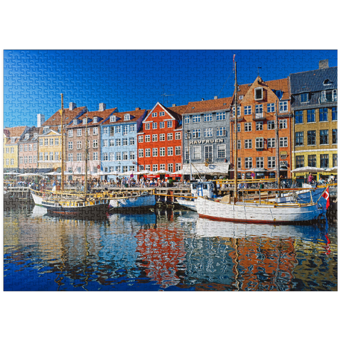 puzzleplate Old harbor in the center of Copenhagen, Nyhavn 1000 Jigsaw Puzzle