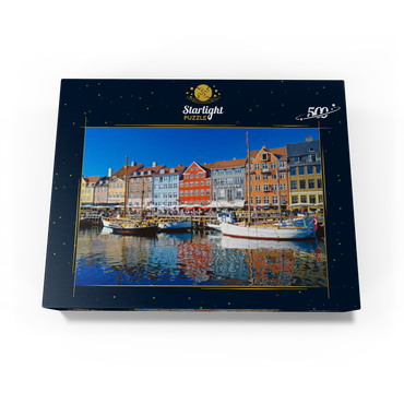 Old harbor in the center of Copenhagen, Nyhavn 500 Jigsaw Puzzle box view1