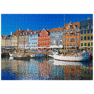 puzzleplate Old harbor in the center of Copenhagen, Nyhavn 500 Jigsaw Puzzle