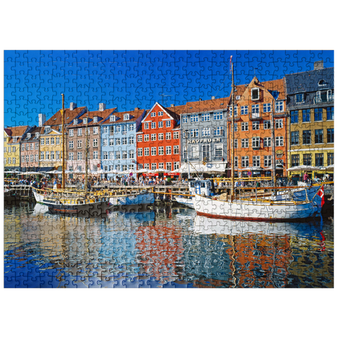 puzzleplate Old harbor in the center of Copenhagen, Nyhavn 500 Jigsaw Puzzle