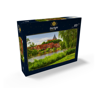 City lake with old town and St.-Nicolai-Church, Mölln 100 Jigsaw Puzzle box view1