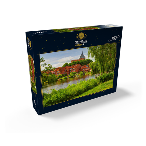 City lake with old town and St.-Nicolai-Church, Mölln 100 Jigsaw Puzzle box view1