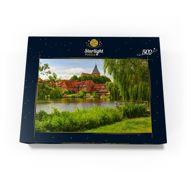 City lake with old town and St.-Nicolai-Church, Mölln 500 Jigsaw Puzzle box view1